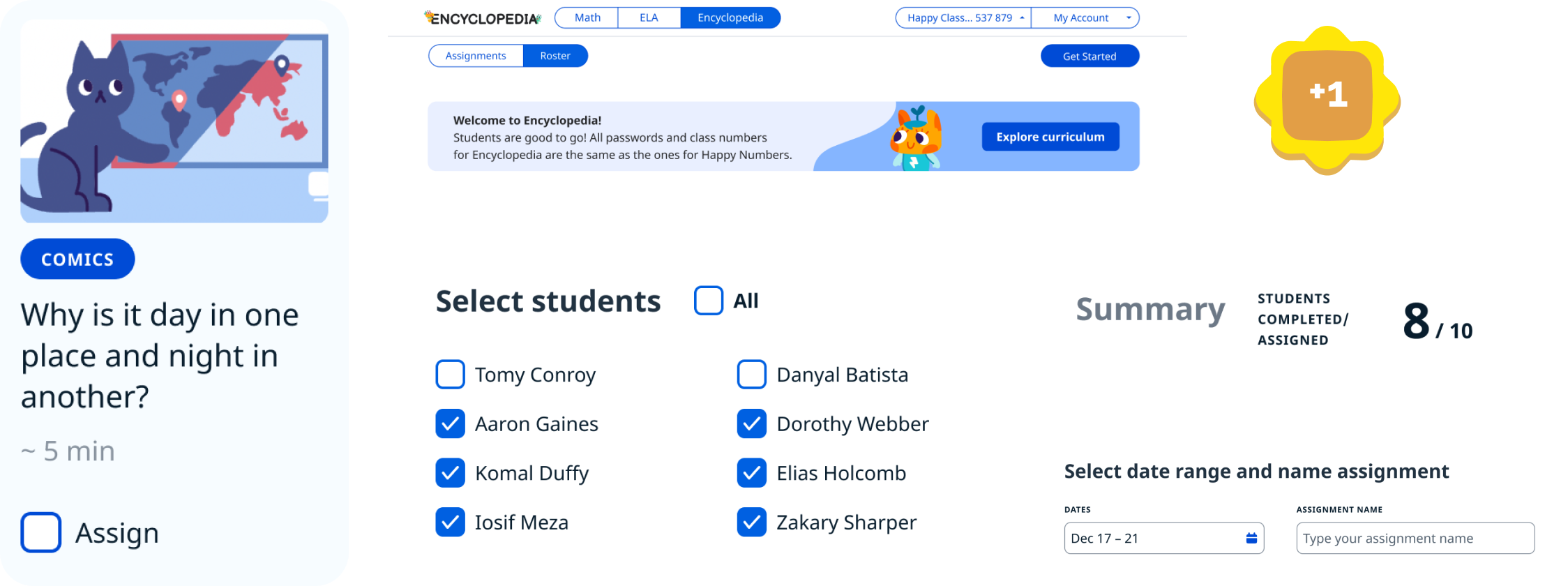 Web interface of online learning platform